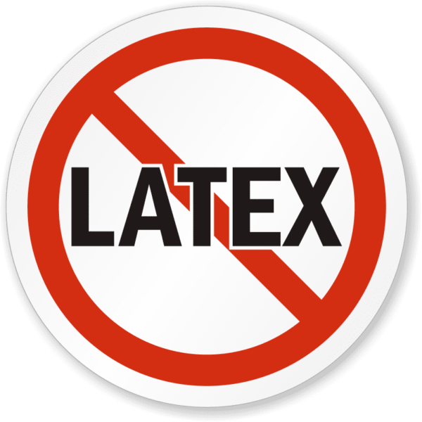 Image of "No Latex" label.