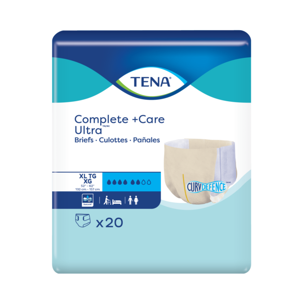 TENA Complete + Care Ultra Incontinence Brief, Moderate Absorbency, Unisex