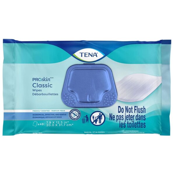 TENA ProSkin Classic Washcloth, Premoistened Wipe, Scented