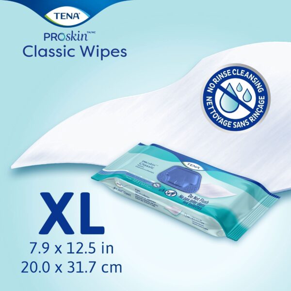 TENA ProSkin Classic Washcloth, Premoistened Wipe, Scented