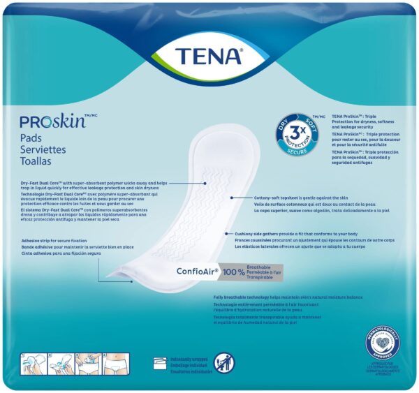TENA ProSkin Heavy Bladder Leakage Pad for Women, Heavy Absorbency, Regular Length