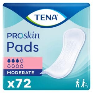 TENA ProSkin Moderate Absorbent Pads for Women, Regular Length