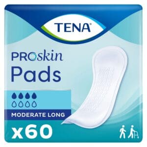 TENA ProSkin Moderate Long Absorbent Pads for Women, Long Length