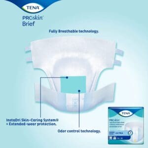 TENA ProSkin Ultra Incontinence Brief, Heavy Absorbency, Unisex, Medium