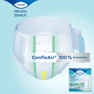 TENA ProSkin Stretch Super Incontinence Brief, Heavy Absorbency, Unisex, Medium/Regular