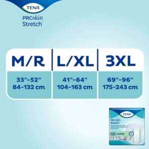 TENA ProSkin Stretch Super Bariatric Incontinence Brief, Heavy Absorbency, Unisex, 3X-Large