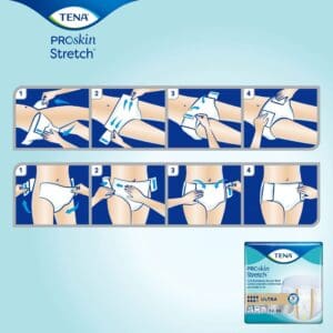TENA ProSkin Stretch Ultra Incontinence Brief, Heavy Absorbency, Unisex, 2X-Large
