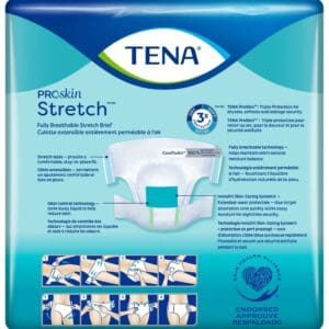 TENA ProSkin Stretch Super Incontinence Brief, Heavy Absorbency, Unisex, Medium/Regular