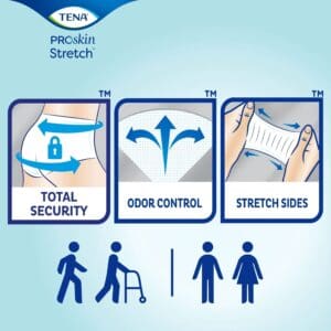 TENA ProSkin Stretch Ultra Incontinence Brief, Heavy Absorbency, Unisex, 2X-Large