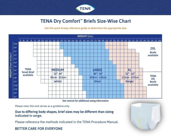 TENA Dry Comfort Incontinence Briefs, Moderate Absorbency, Unisex, Large